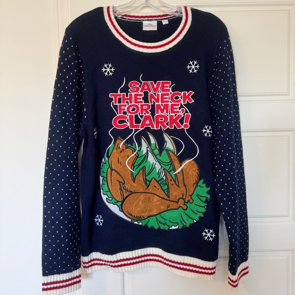 Other - Men's Christmas Vacation 'Save The Neck for Me Clark' Sweater Mens L Wool Blend